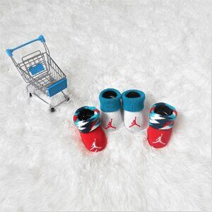 Nike Jordan Infant Booties 2 Pack Baby Newborn 0-6 Mo Orange